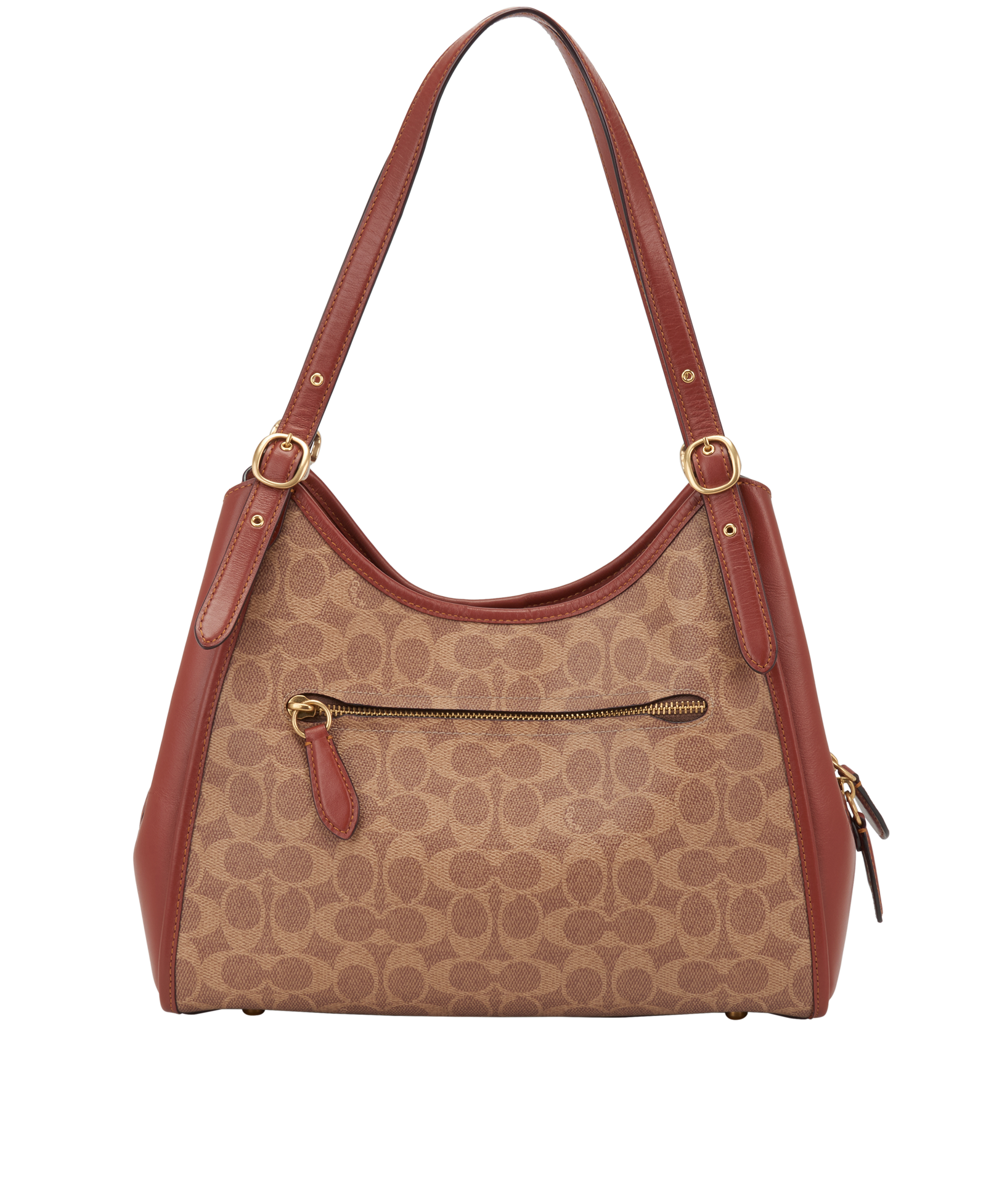 Lori Shoulder Bag, &pound;190, Handbags, Beige/Tan, Canvas/Leather, Back view